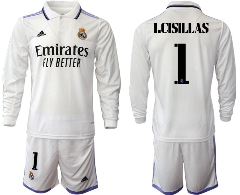 Men 2022-2023 Club Real Madrid home long sleeve white 1 Soccer Jersey